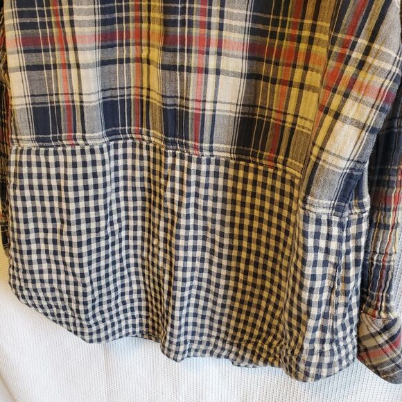 ANTHROPOLOGIE Kyla Seo Love Caite Handmade Mixed Plaid Shirt Top Sz XXL Boho - Picture 4 of 7